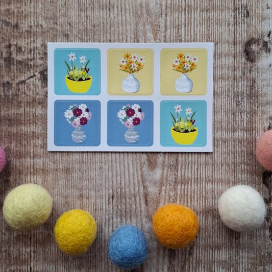 Spring Vases and Planters Envelope Stickers - Set of 6