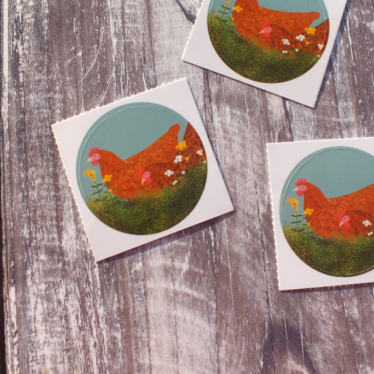 Chickens 38mm Vinyl Sticker