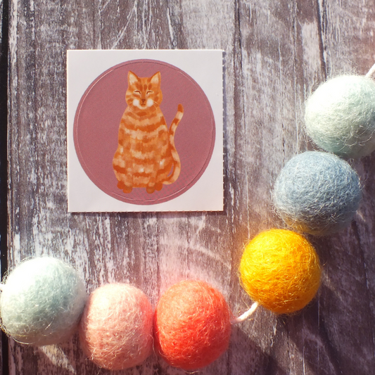 Ginger Cat 38mm Vinyl Sticker