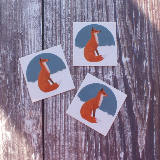 Fox in the Snow 38mm Vinyl Sticker