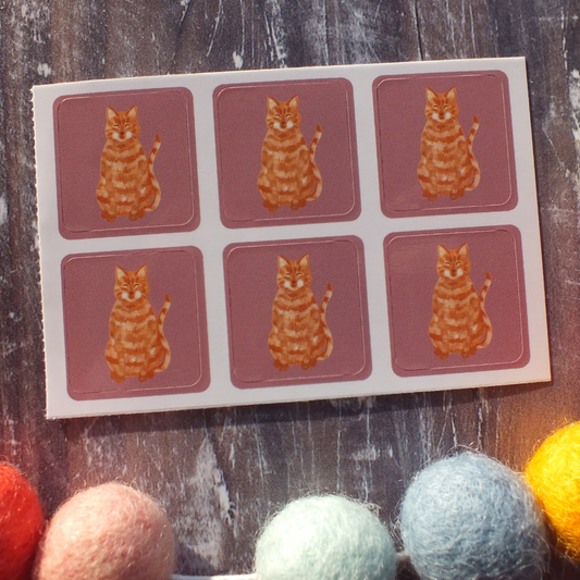 Ginger Cats Envelope Stickers - Set of 6