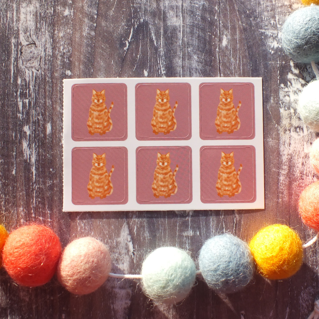 Ginger Cats Envelope Stickers - Set of 6
