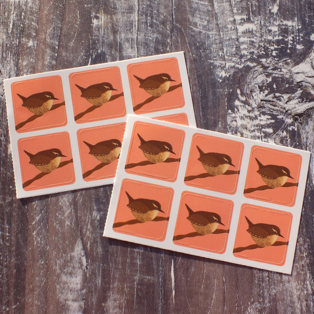 Wren Envelope Stickers - Set of 6