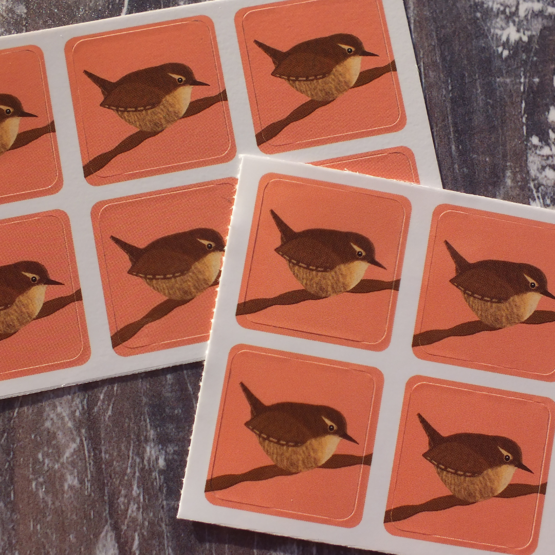 Wren Envelope Stickers - Set of 6