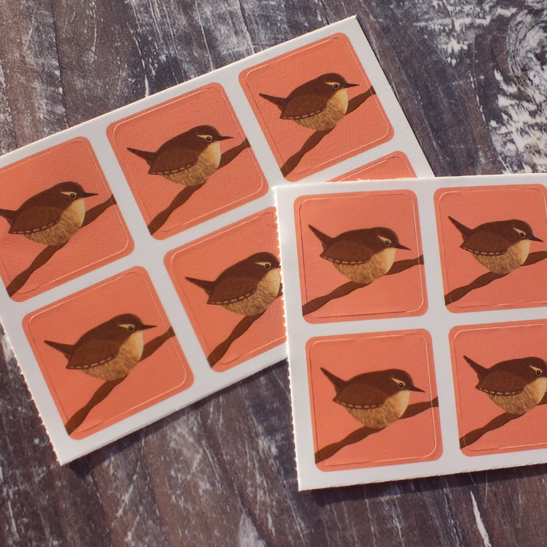 Wren Envelope Stickers - Set of 6