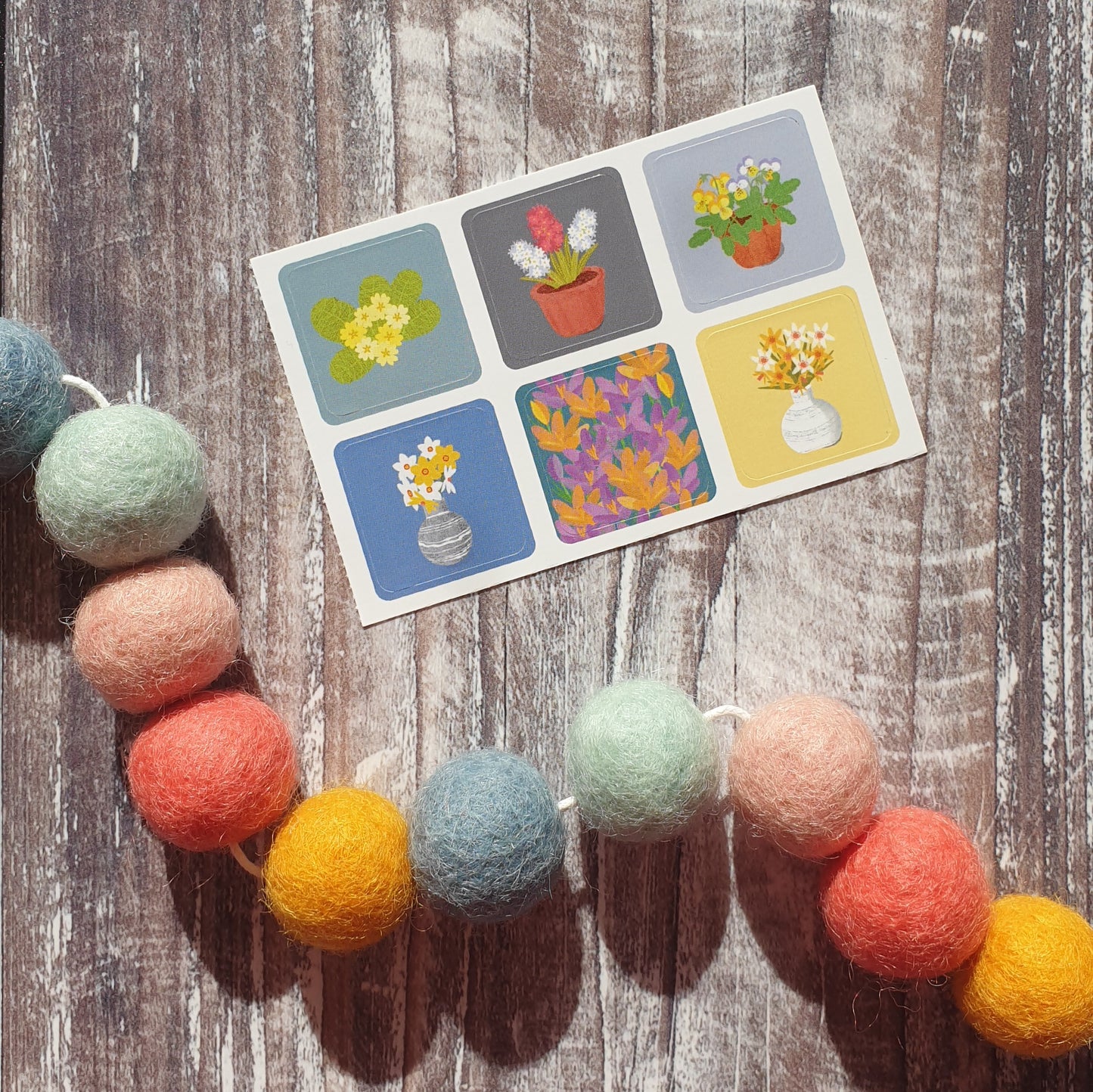 Spring Blooms Envelope Stickers - Set of 6