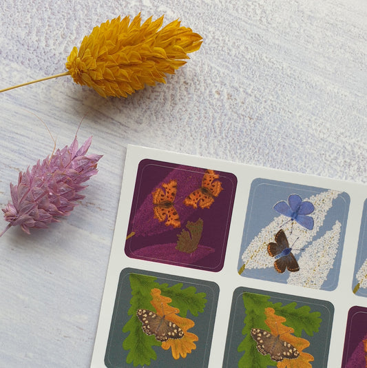 Butterflies Envelope Stickers - Set of 6