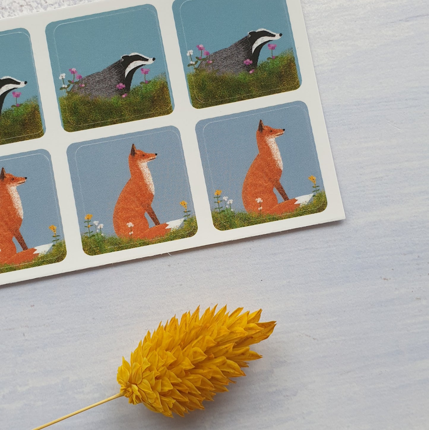 Fox and Badger Envelope Stickers - Set of 6