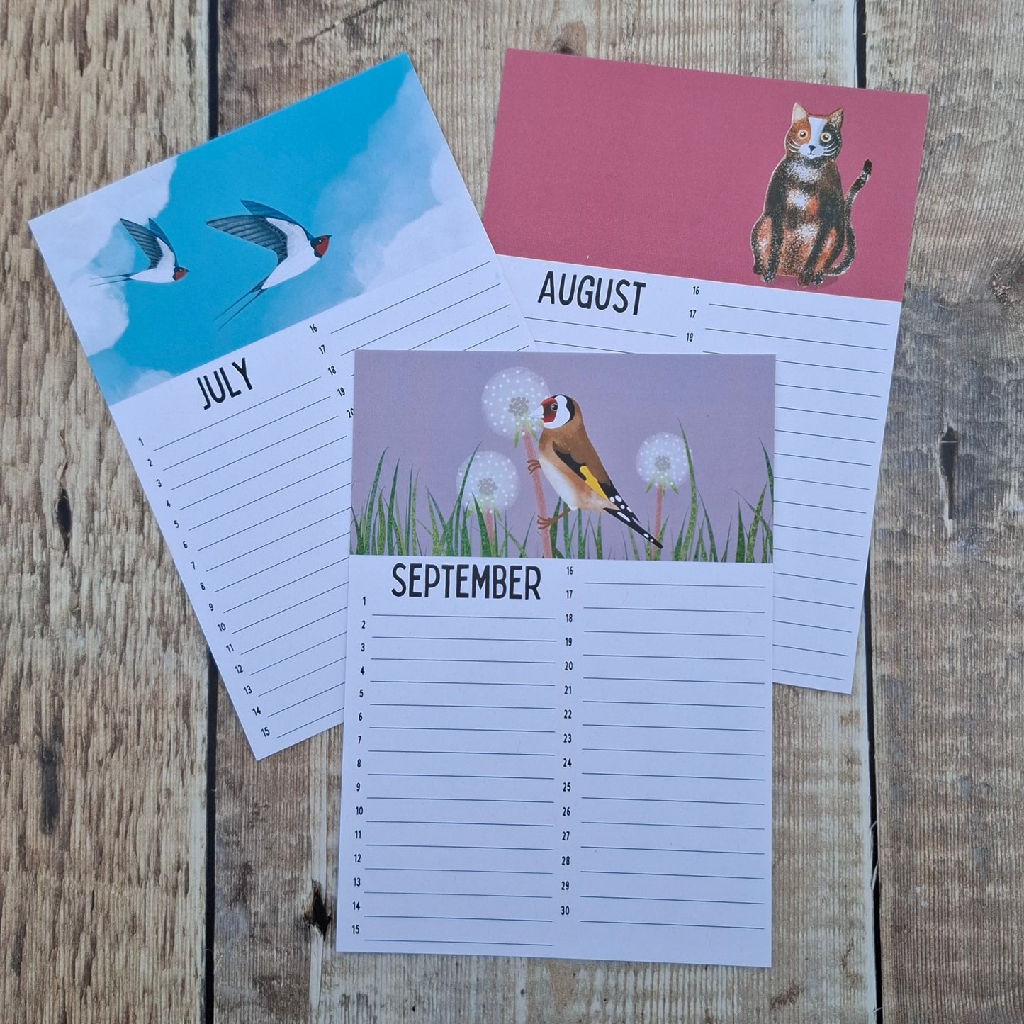 Birthday Calendar Sheets (new for 2025)