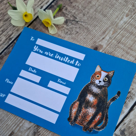 Calico Cat Party/Event invitations - Pack of 5
