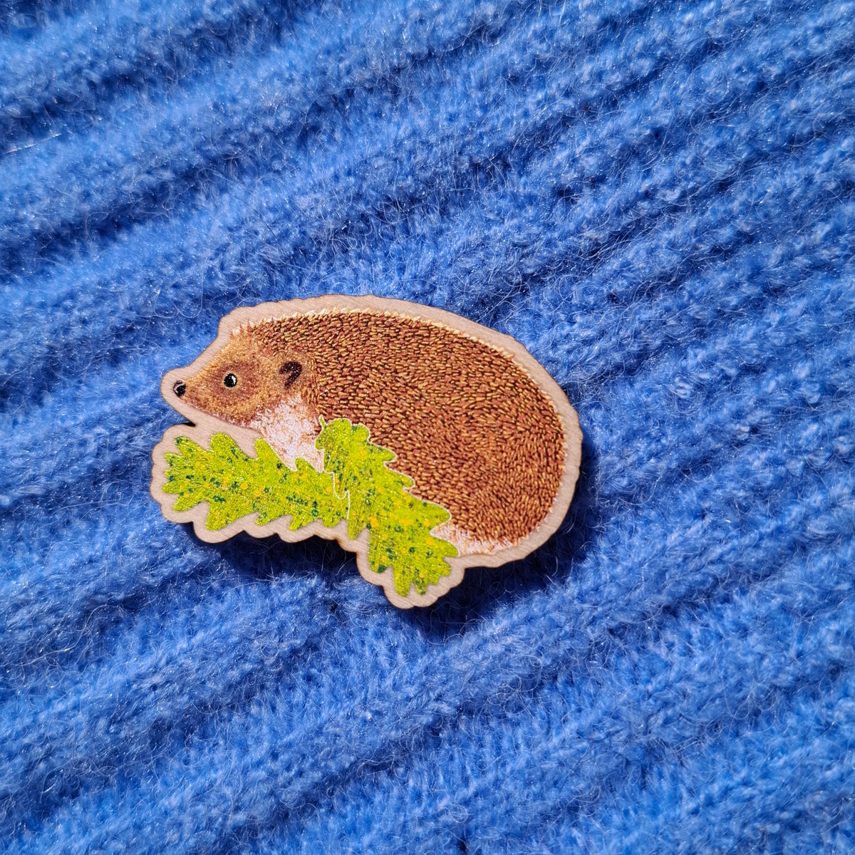Hedgehog (new design) Wooden Brooch Pin