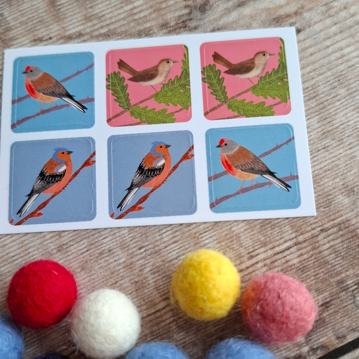 Linnet, Chaffinch and Nightingale Envelope Stickers - Set of 6