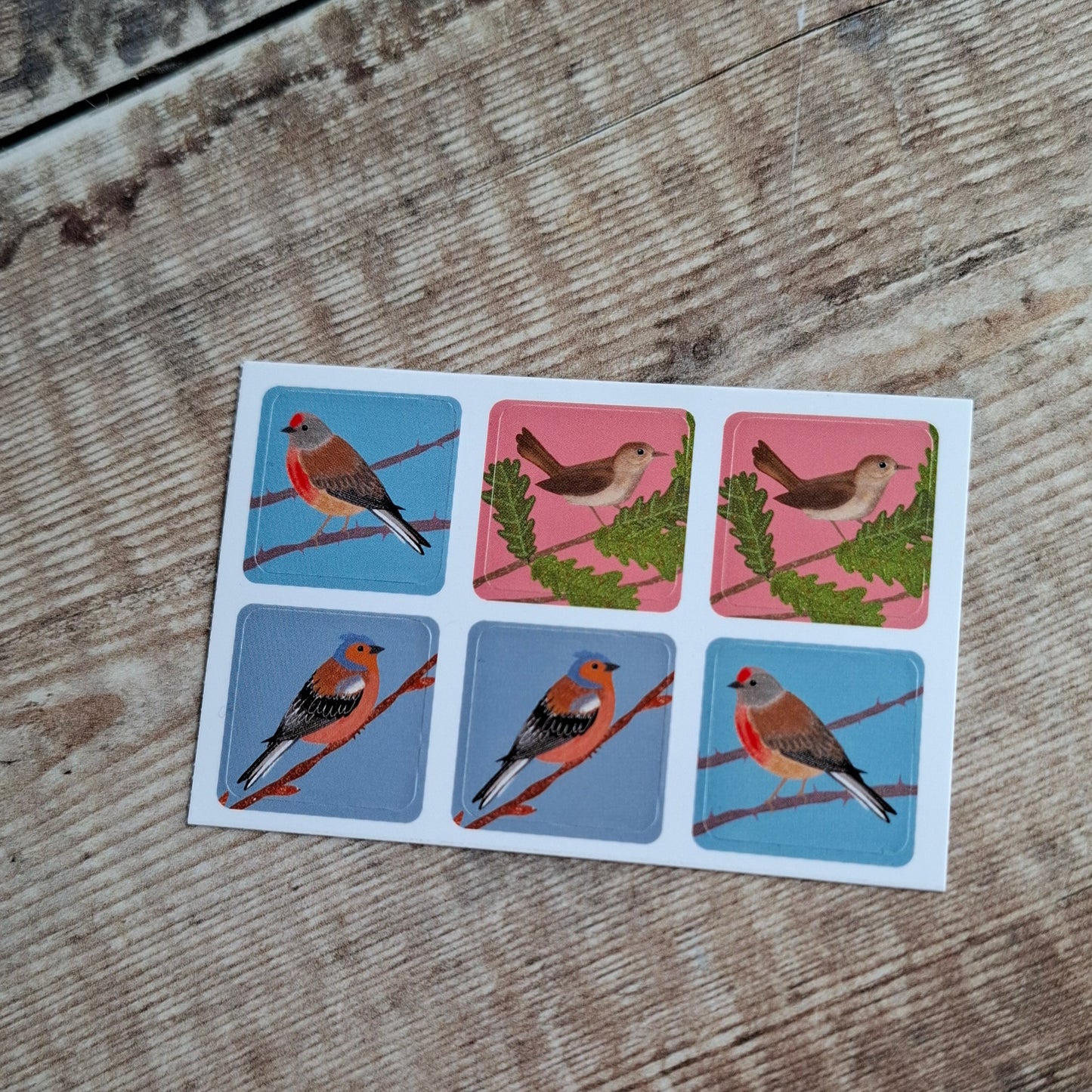 Linnet, Chaffinch and Nightingale Envelope Stickers - Set of 6