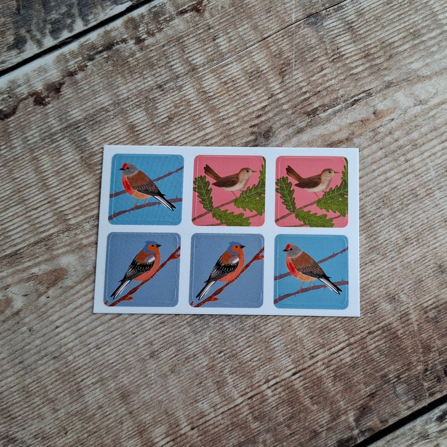 Linnet, Chaffinch and Nightingale Envelope Stickers - Set of 6