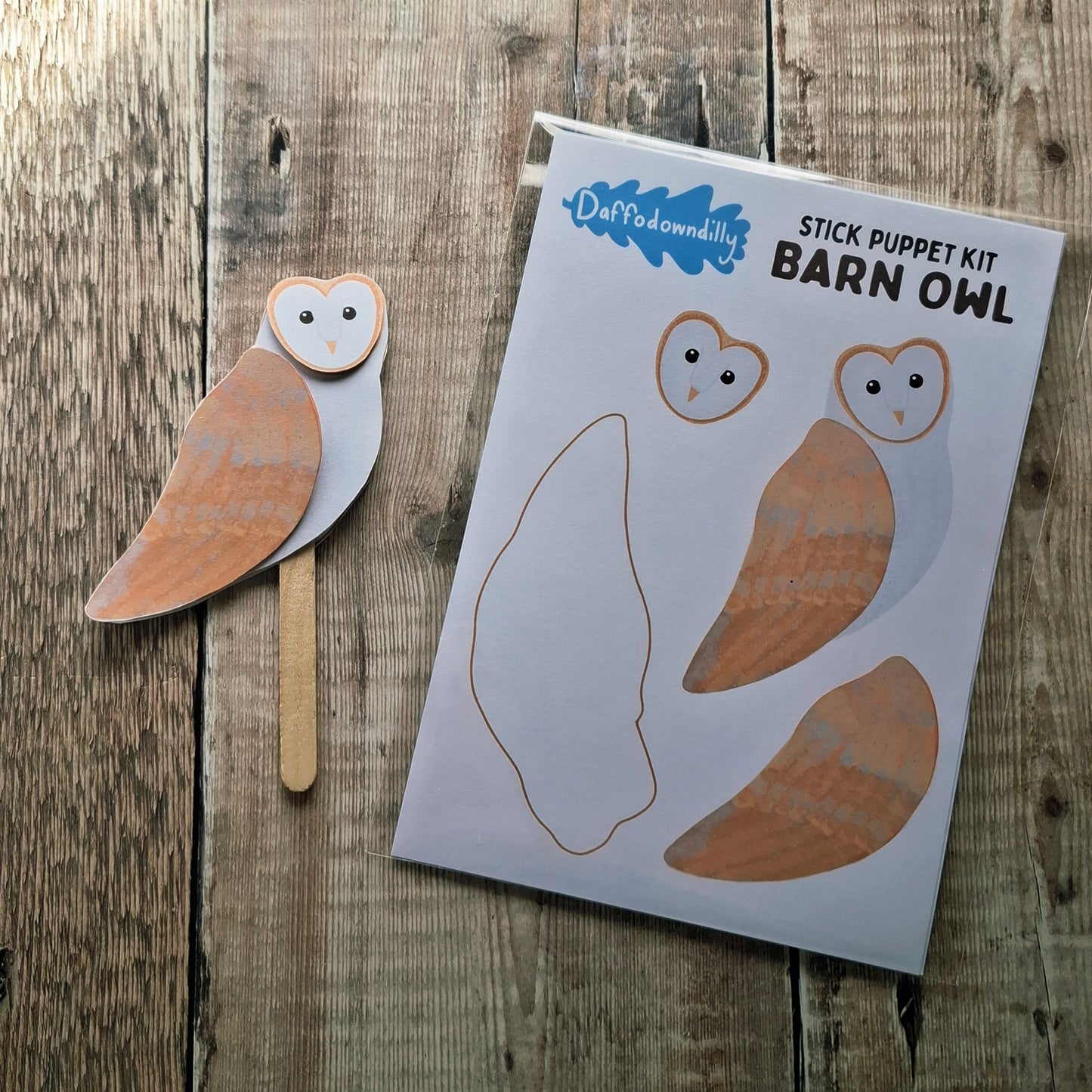 Barn Owl Stick Puppet Kit