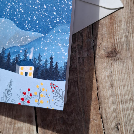 Winter Cottage Greeting Card