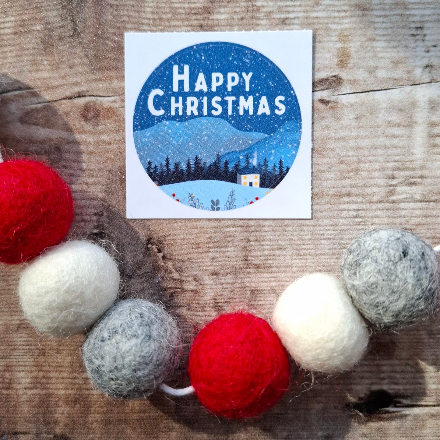 Christmas Cottage (Merry Christmas) 38mm Vinyl Sticker