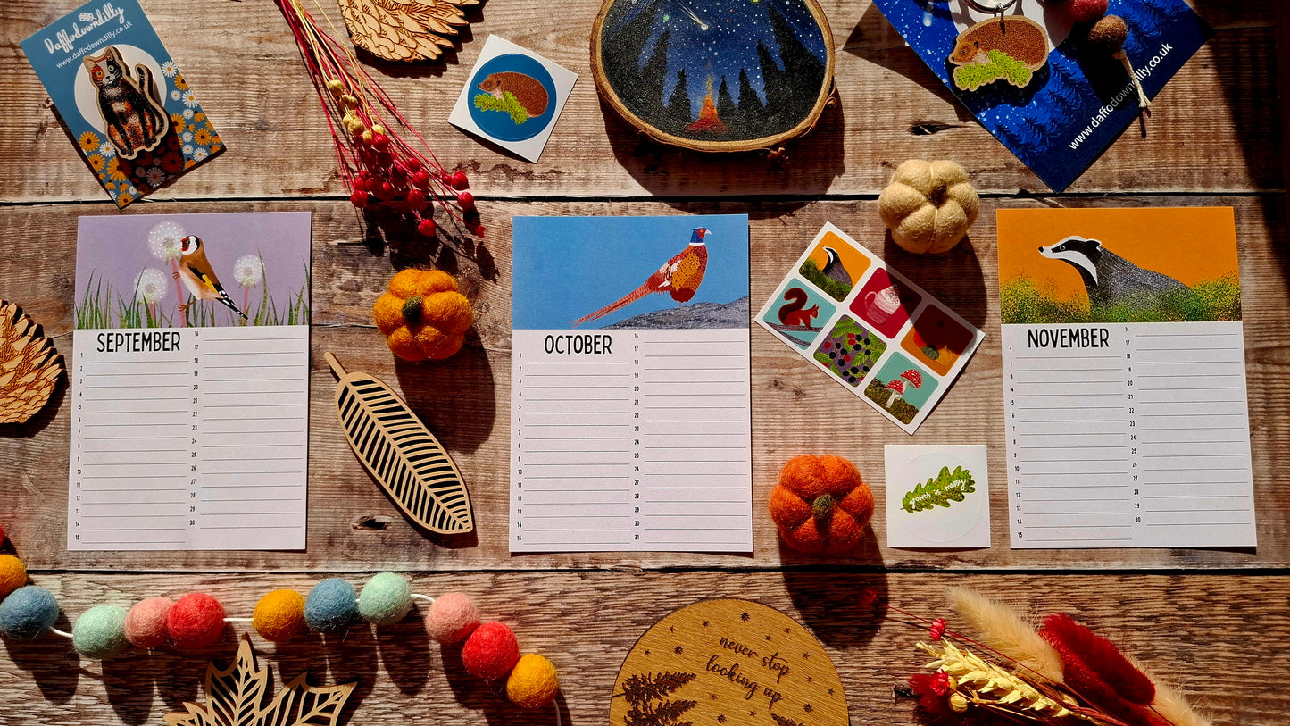 Birthday Calendar Sheets (new for 2025)