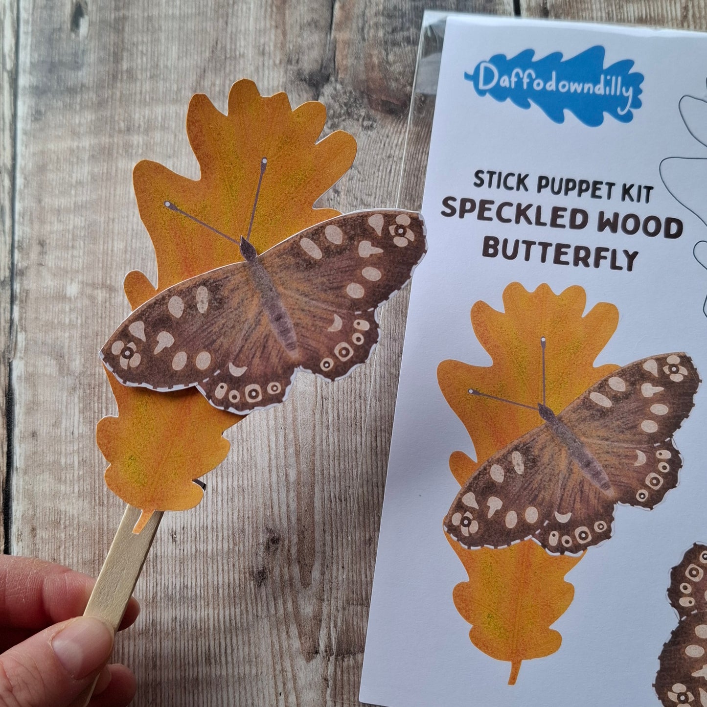 Speckled Wood Butterfly Stick Puppet Kit