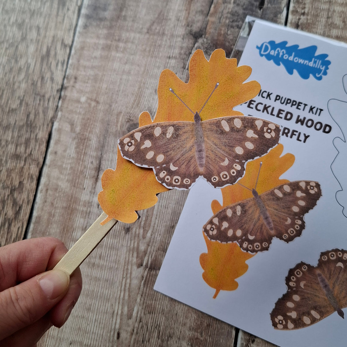 Speckled Wood Butterfly Stick Puppet Kit