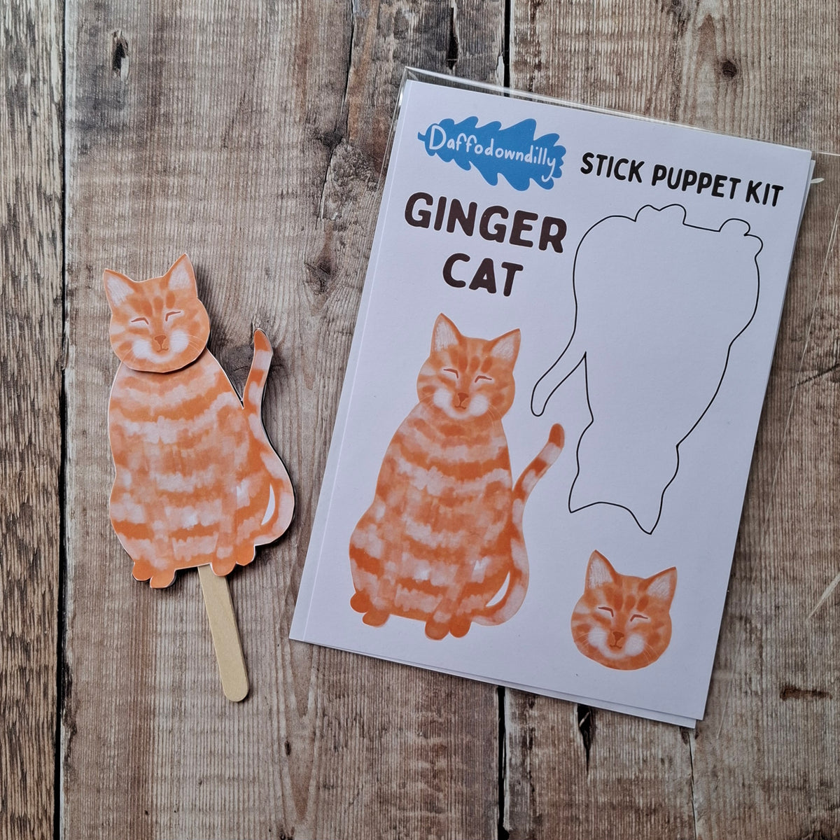 Ginger Cat Stick Puppet Kit