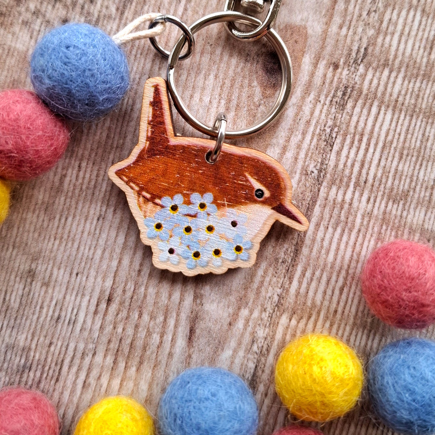 Wren Bag Charm Keyring