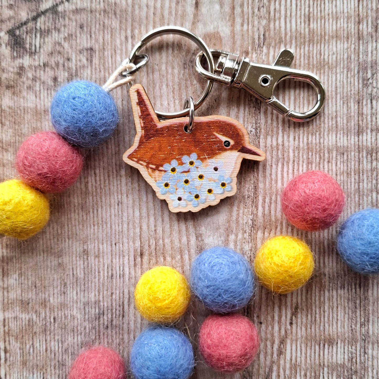 Wren Bag Charm Keyring