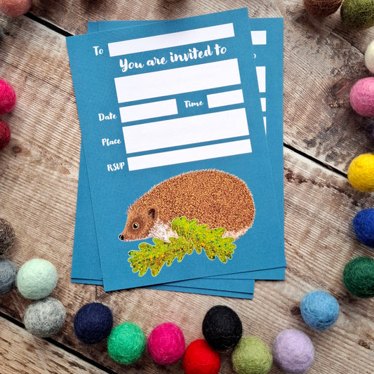 Hedgehog Party/Event invitations - Pack of 5