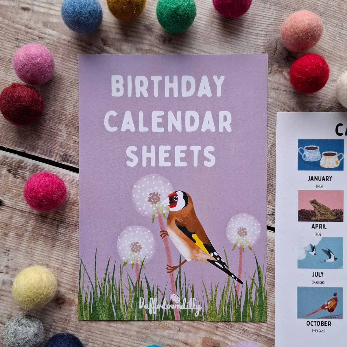 Birthday Calendar Sheets (new for 2025)