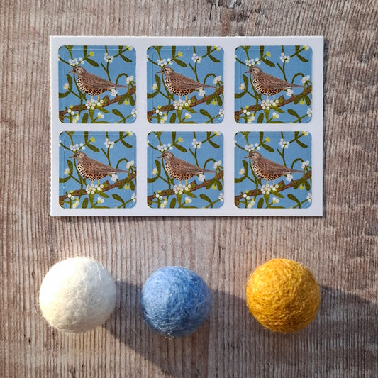 Birds Set 4 Envelope Sticker Collection - 24 stickers