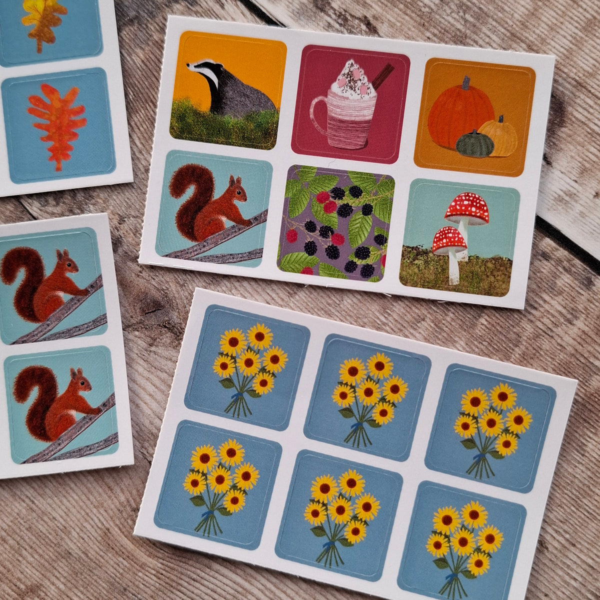 Autumn Envelope Sticker Set - 24 stickers