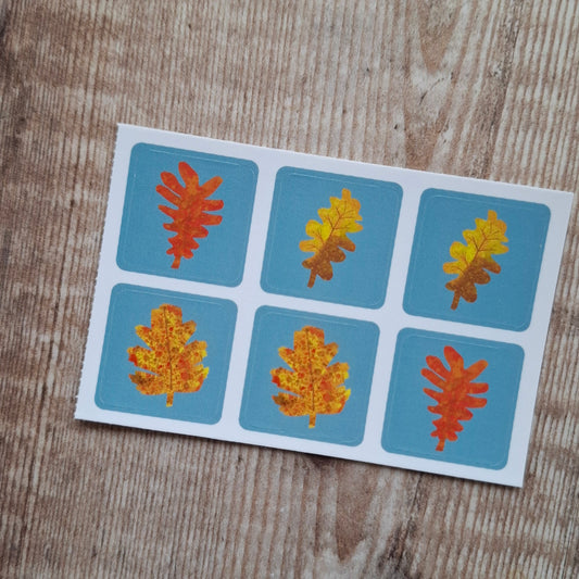 Autumn Leaves Envelope Stickers - Set of 6