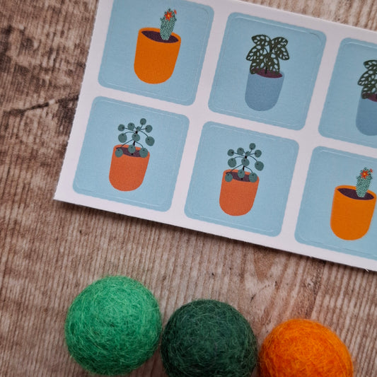 Houseplants Envelope Stickers - Set of 6