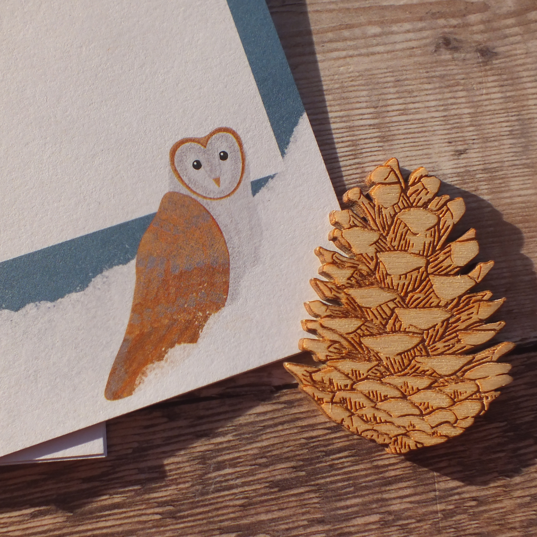 Fox and Owl in the Snow Mini Notes Writing Set