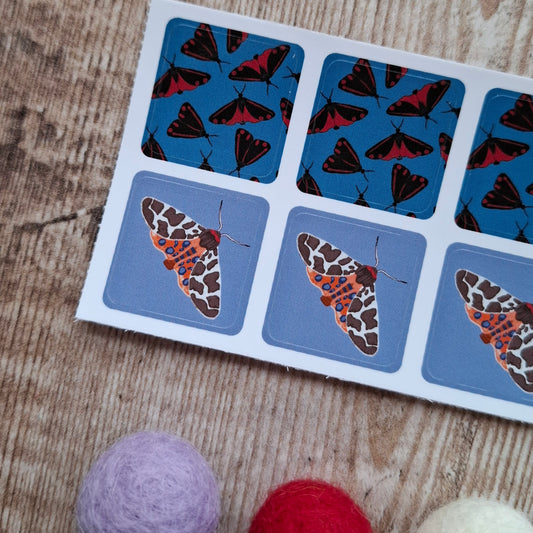 Moth Envelope Stickers - Set of 6