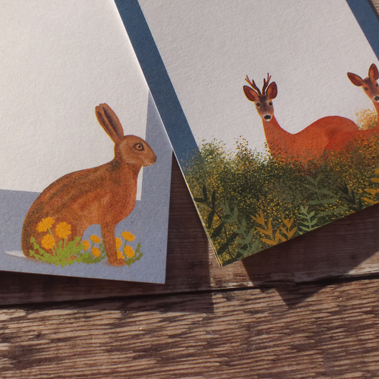 Hare and Roe Deer Mini Notes Writing Set
