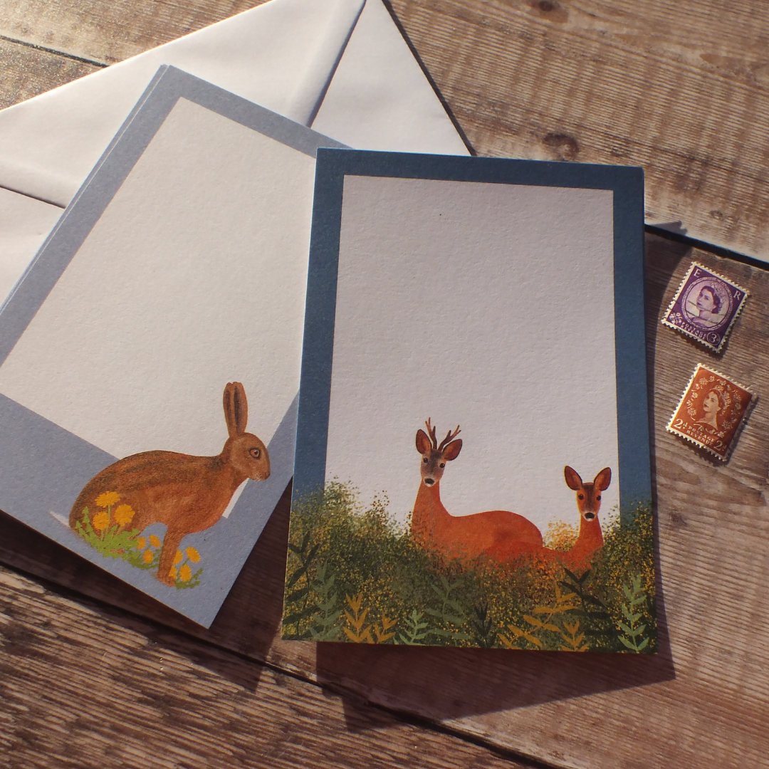 Hare and Roe Deer Mini Notes Writing Set
