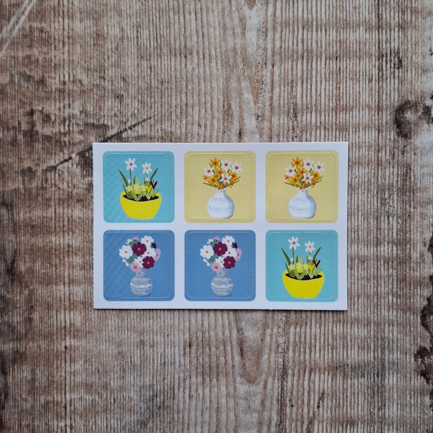 Spring Vases and Planters Envelope Stickers - Set of 6