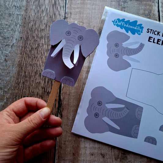 Elephant Stick Puppet Kit
