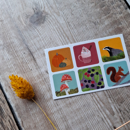 Autumn Envelope Stickers - Set of 6