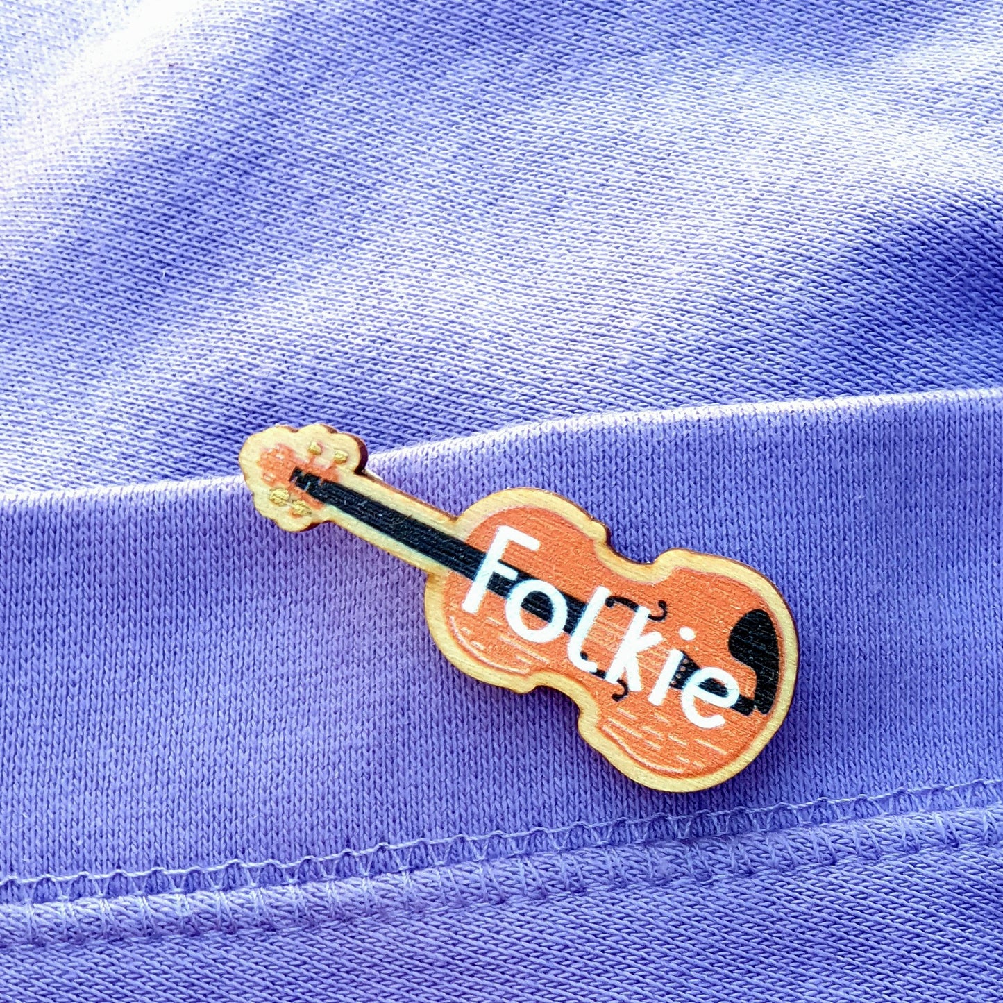 Folkie Wooden Pin Brooch