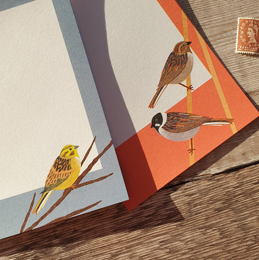 Yellowhammer and Reed Bunting Mini Notes Writing Set