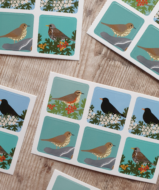 Birds Set 3 Envelope Sticker Collection - 24 stickers
