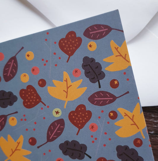 Leaf Love - Blue Greeting Card