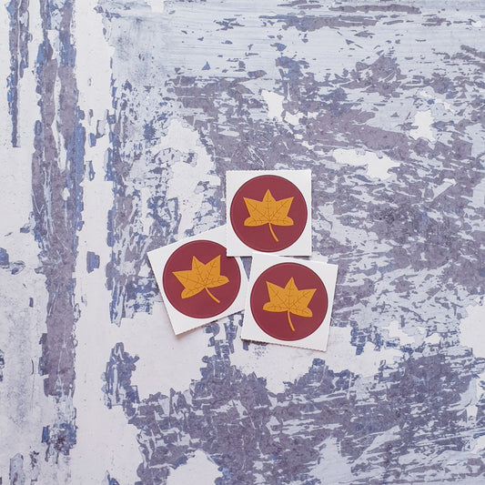 Yellow leaf 38mm Vinyl Sticker
