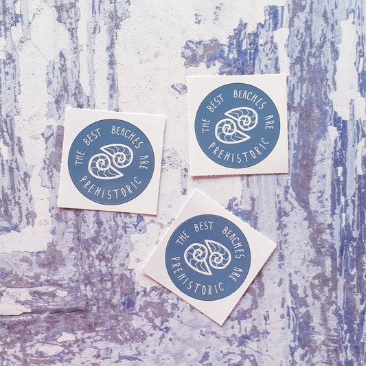 The Best Beaches are Prehistoric 38mm Vinyl Sticker