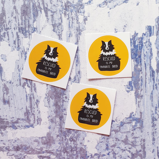 Rescued is my Favourite Breed 38mm Vinyl Sticker