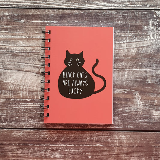 Black Cats are Always Lucky - Pink A6 Notebooks