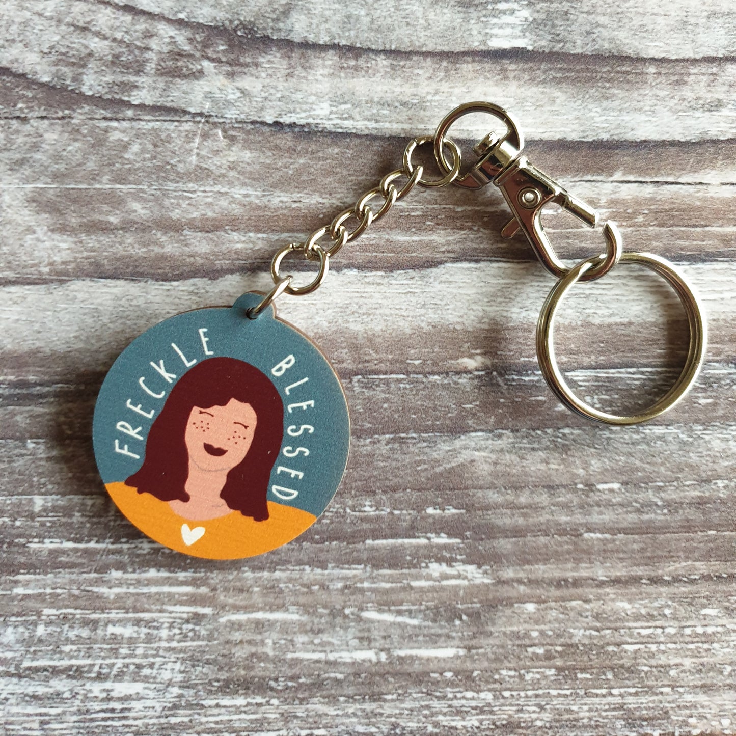 Freckle Blessed Wooden Keyring
