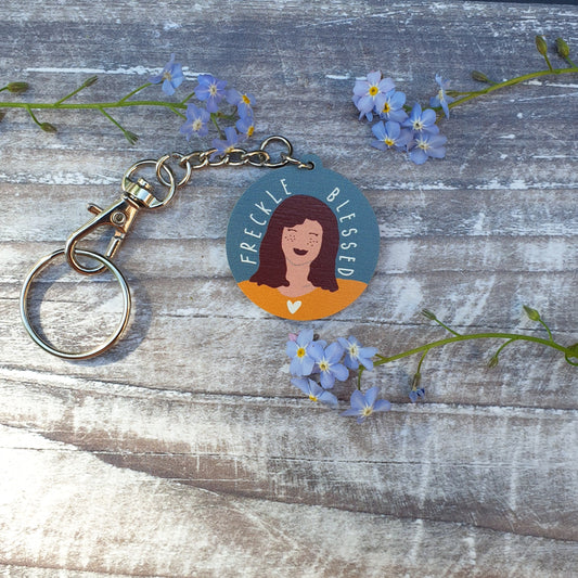 Freckle Blessed Wooden Keyring